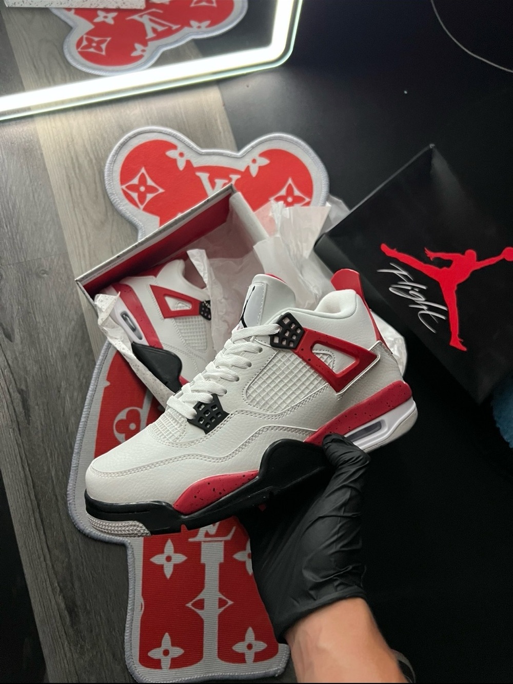 Air-inspired Men's White and Red Basketball Sneakers